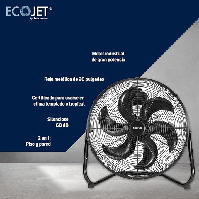 Taurus Flash | Circulador de Aire Metálico Industrial de Alta Velocidad | Piso y Pared GRADO B