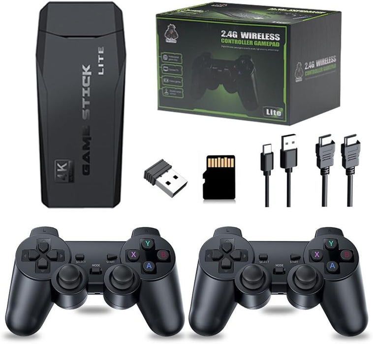 CONSOLA DE JUEGOS RETRO CONTROLES INALAMBRICOS 2PCS NEGRO GRADO A