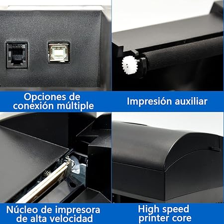 Impresora de Recibos, Impresora de Recibos Térmica Portátil de 58mm BT y USB GRADO A