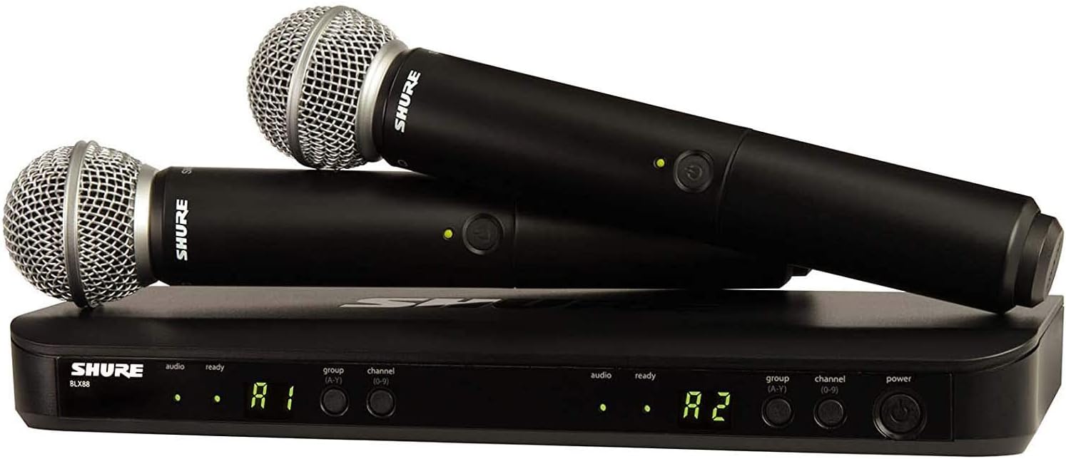 SHURE BLX288/SM58 SISTEMA INALAMBRICO DUAL CON MIC DE MANO. COLOR NEGRO GRADO B