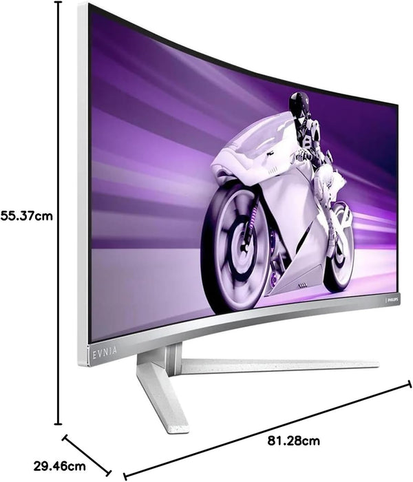 Philips Evnia 34M2C8600 QD OLED Monitor para juegos curvado con resolución WQHD ultrarrápida, 175Hz, AMD FreeSync Premium Pro, acoplamiento USB-C, altura ajustable GRADO A