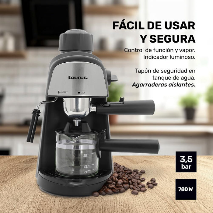 CAFETERA CAPPUCCINERA VIENA DE TAURUS CON ESPUMADOR DE LECHE GRADO A