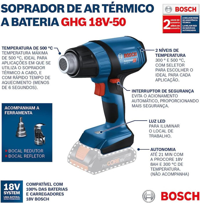 Pistola De Calor Inalámbrica Bosch Ghg 18v-50 18v Sb GRADO B
