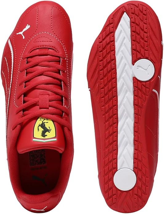 PUMA, TENIS CASUALES FERRARI CATCH, HOMBRE, BLANCO CON ROJO, TALLA 26 GRADO B