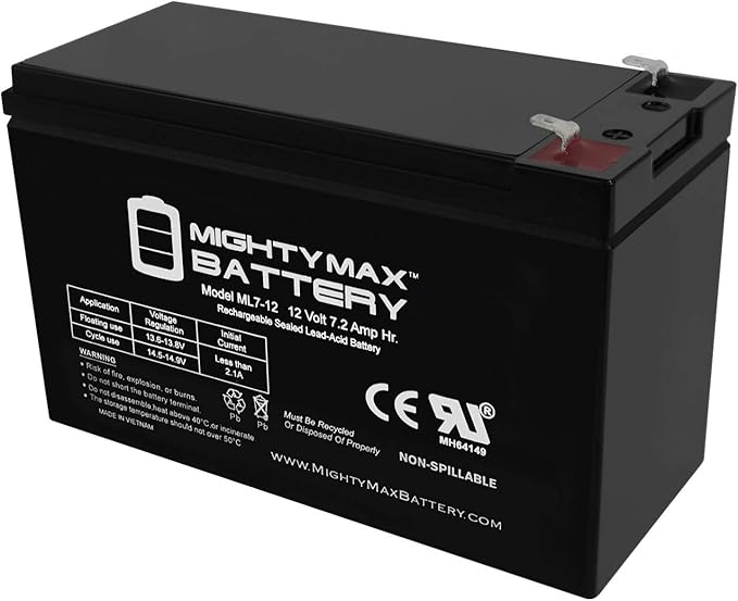 Mighty Max Battery ML7-12 - 12 Volt 7.2 AH SLA Battery Producto de la Marca, Negro GRADO B
