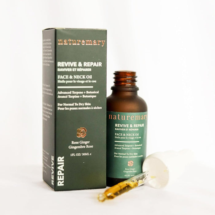 Naturemary Revive and Repair Face and Neck Oil - Hydrating Face Serum - Brightens, Smoothens, and Evens Complexion - Boosts Collagen - 30 ml GRADO B