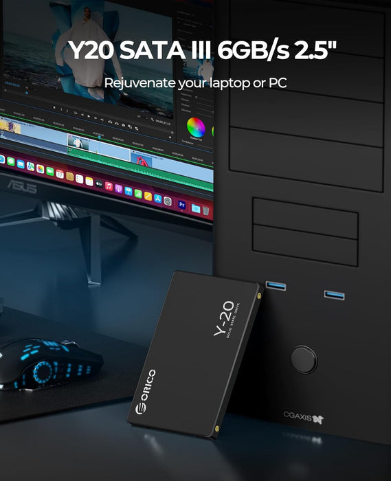 Disco duro de estado sólido de 1 TB de 6.35 cm, SSD, velocidad de lectura de hasta 500 MB/s, SATA III de 6 Gbps para computadora de escritorio y laptop NAS ORICO SATA III 2.5 GRADO B