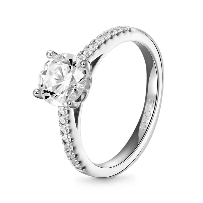 🔥 Anillo de Compromiso Plata 925 | Piedra Principal Moissanita 1ct | Detalle de Diamantes (Calidad Premium) GRADO A