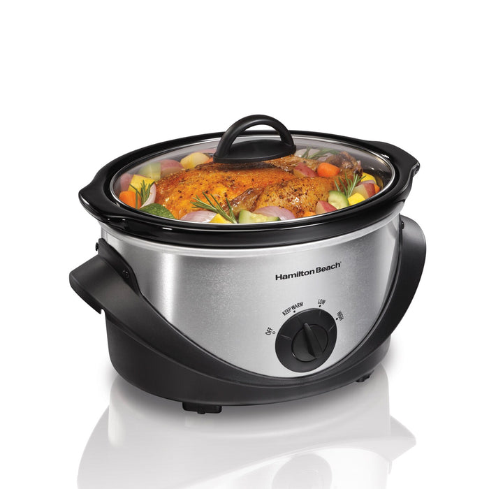 Olla De Lenta Cocción Hamilton Beach 3.8 Litros Plateada GRADO B