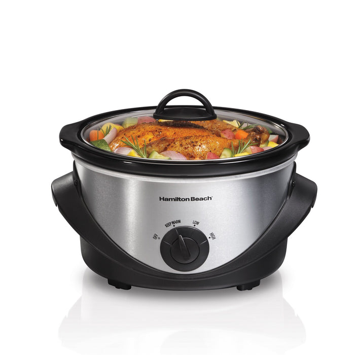 Olla De Lenta Cocción Hamilton Beach 3.8 Litros Plateada GRADO B