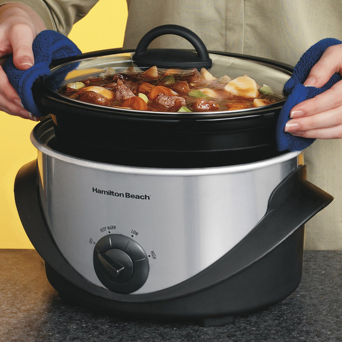 Olla De Lenta Cocción Hamilton Beach 3.8 Litros Plateada GRADO B
