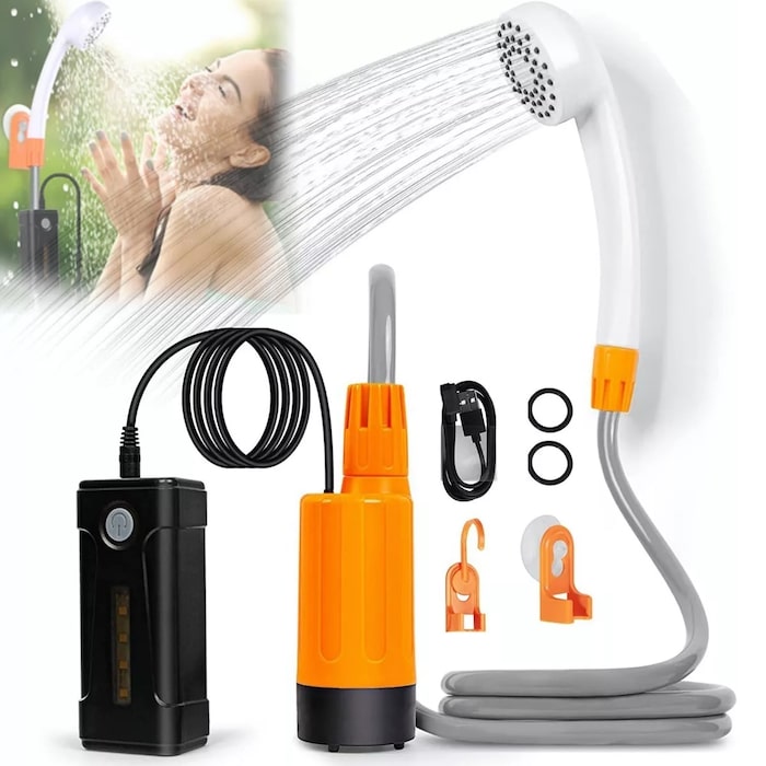 DUCHA RECARGABLE PORTÁTIL PARA ACAMPAR AL AIRE LIBRE GRADO B