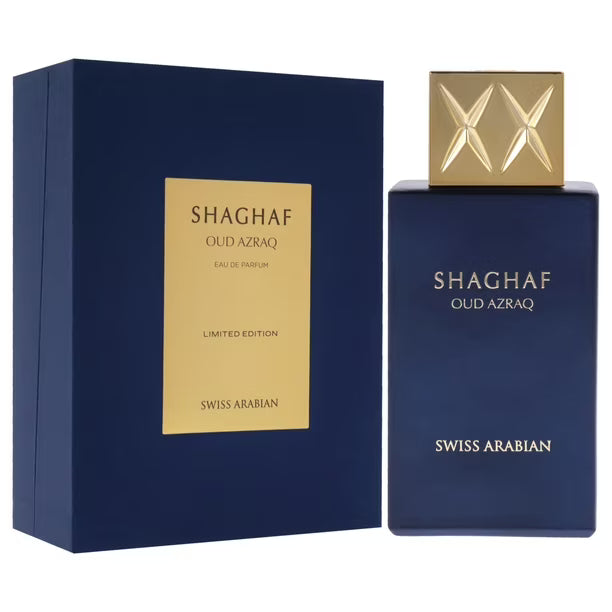 PERFUME SWISS ARABIAN SHAGHAF OUD AZRAQ EDP 75ML FOR UNISEX GRADO B