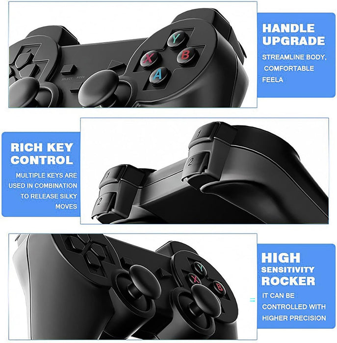 CONSOLA DE JUEGOS RETRO CONTROLES INALAMBRICOS 2PCS NEGRO GRADO A