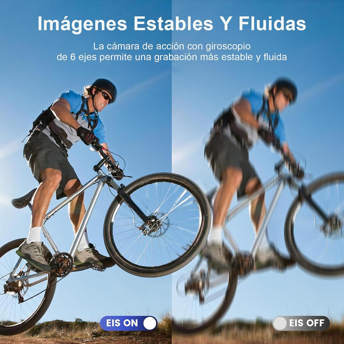 CÁMARA DEPORTIVA WOLFANG GA100 4K 30FPS 20MP SUMERGIBLE 40M CON MICRÓFONO REMOTO NEGRO GRADO B