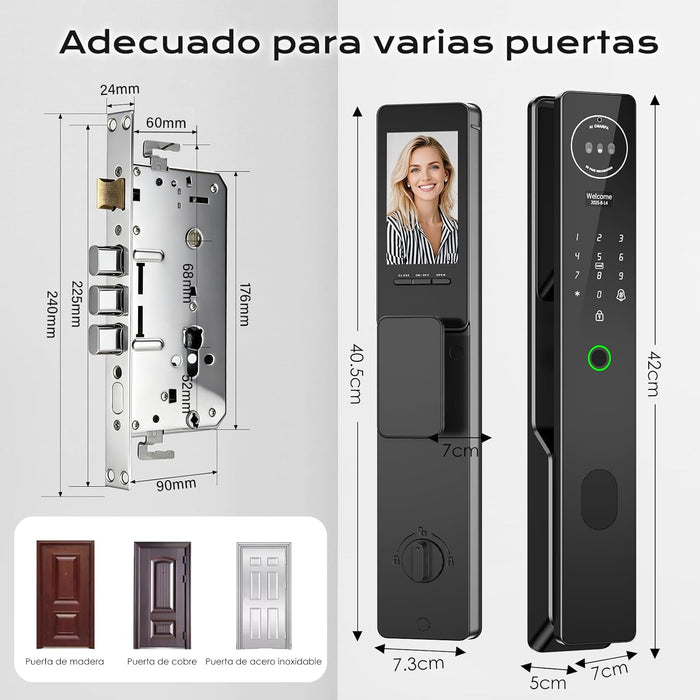 CERRADURA ELECTRONICA INTELIGENTE CON RECONOCIMIENTO FACIAL 3D