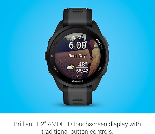 MONITOR GARMIN FORERUNNER 165 MUSIC, NEGRO, PANTALLA TACTIL GRADO A