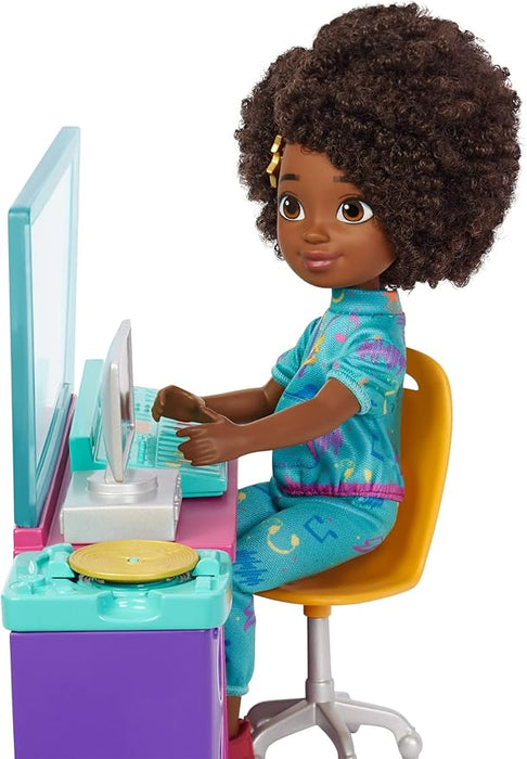 Mattel Karma's World Making Rhymes - Juego de 13 Piezas con muñeca Karma (8.7 Pulgadas), Cabina de Mezcla, Guitarra, Disco Coleccionable y más GRADO A