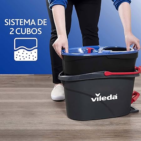 Trapeador De Microfibra Cubeta Con Pedal Vileda Rinse Clean GRADO B