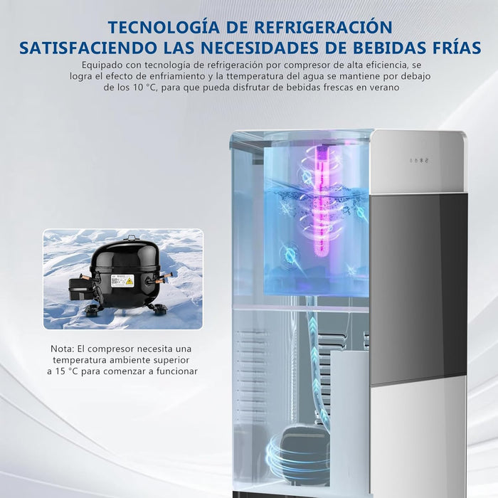 DISPENSADOR DE AGUA ENFRIADOR GARRAFON OCULTO DESPACHADOR 3 2 GRADO A