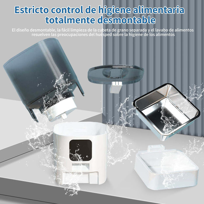 6L DISPENSADOR DE ALIMENTADOR AUTOMATICO PARA PERROS Y GATOS NEGRO