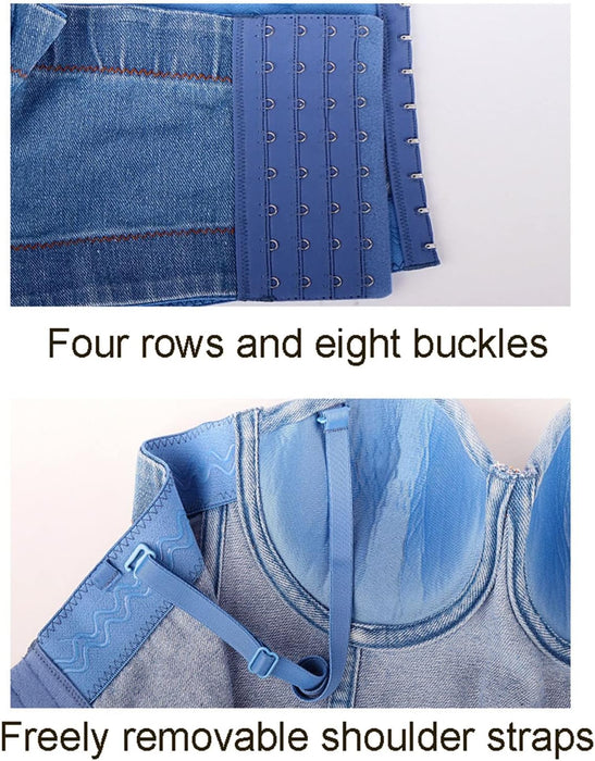 TOP DE MEZCLILLA CON BRILLOS TALLA M