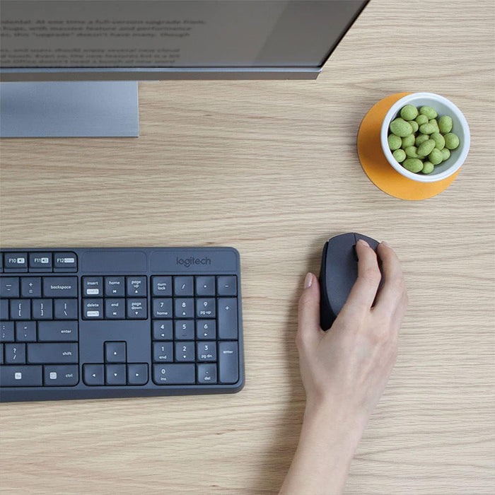 COMBO TECLADO Y MOUSE INALAMBRICO LOGITECH MK235 COLOR NEGRO GRADO B