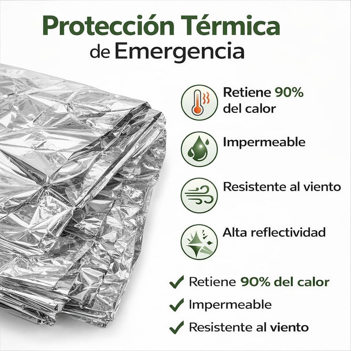 MANTA TERMICA MANTA DE SUPERVIVENCIA DE EMERGENCIA CON 25 PIEZAS GRADO  B