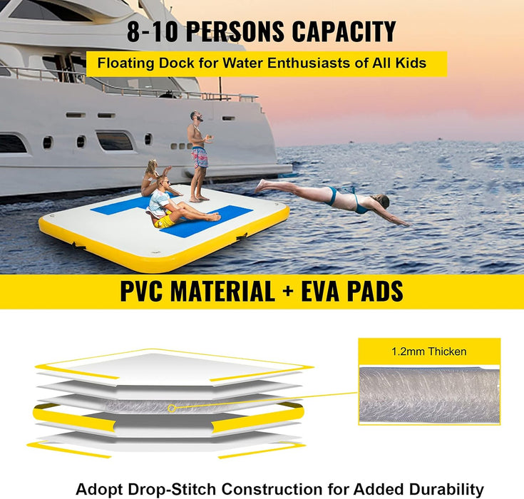 Plataforma flotante 10x10+bomba de aire, grado b