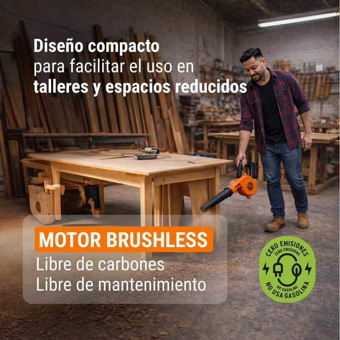 SOPLADORA INALAMBRICA 20V, 72 CFM, 13000 RPM TRUPER SOPI-20A COLOR NARANJA  GRADO A