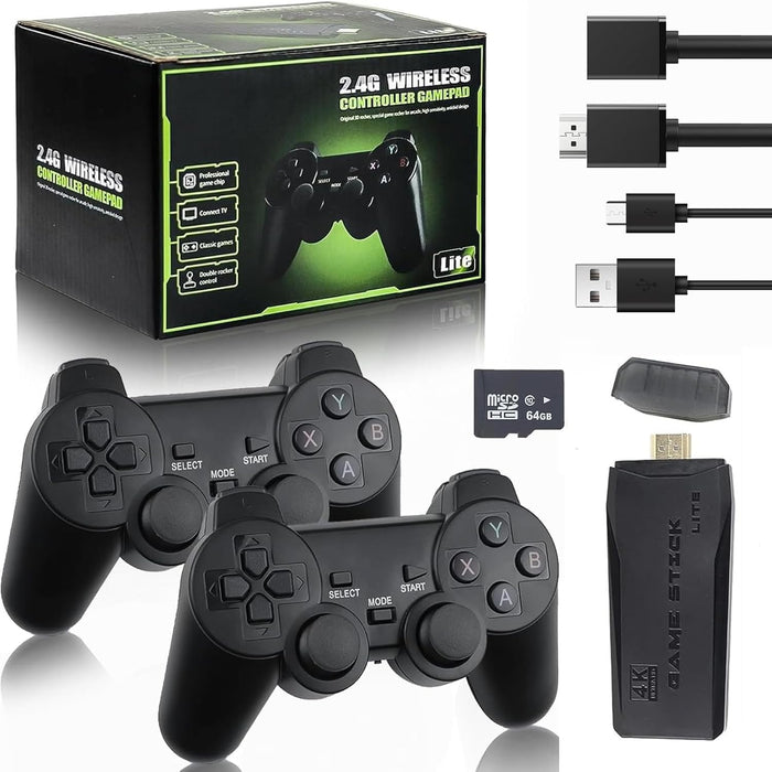 CONSOLA DE JUEGOS RETRO CONTROLES INALAMBRICOS 2PCS NEGRO GRADO A