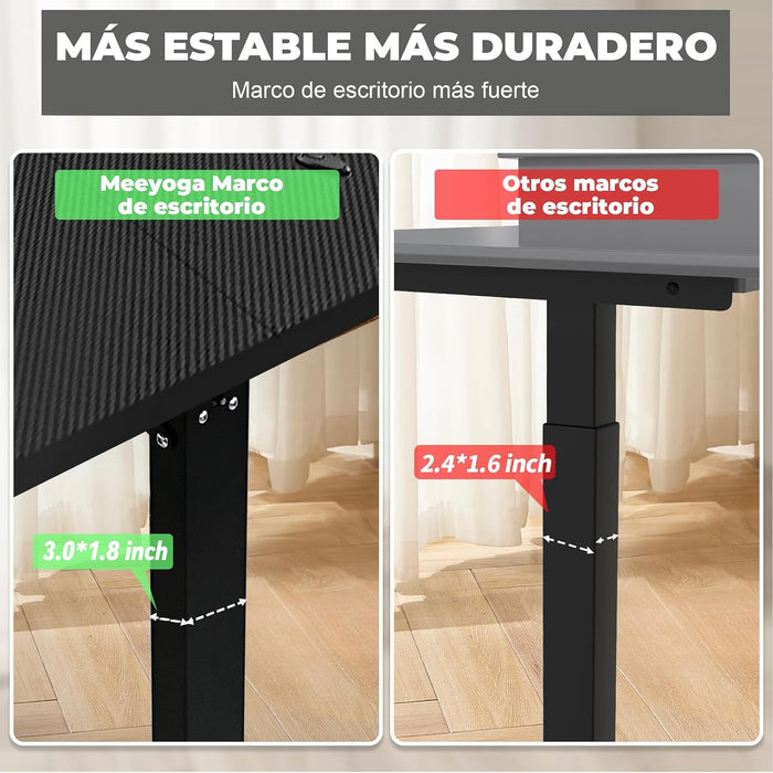 Escritorio Elevable Eléctrico - Escritorio Elevable Eléctrico de Altura Ajustable 55 x 24 Pulgadas,Altura Ajustable con Memoria, Standing Desk, Estación de Trabajo Ergonómico Lifting Table  GRADO B