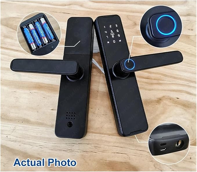 Cerradura inteligente wi-fi, 5 modos de apertura, Bluetooth wi-fi, contraseña digital, huella digital tarjeta clave rdif GRADO B