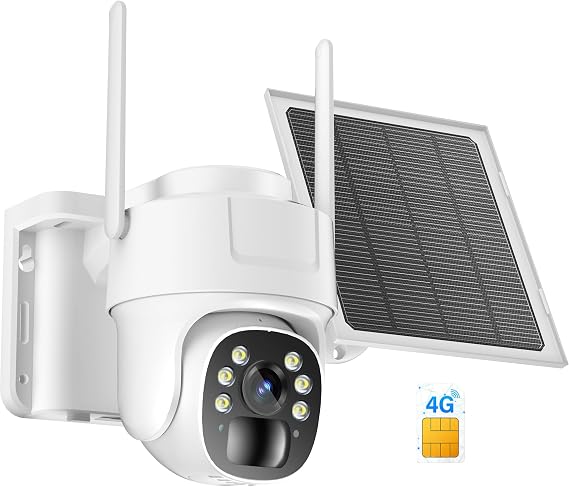 CÁMARA DE VIGILANCIA ANBERX YT10 4G SOLAR 4MP EXTERIOR,4G CÁMARA SOLAR EXTERIOR CON TARJETA SIM,VISIÓN NOCTURNA,DETECCIÓN DE MOVIMIENTO,ALARMA DE LUZ Y SONIDO,ESEECLOUD APP   |  GRADO A