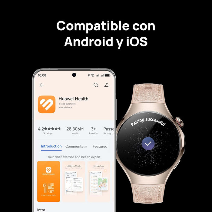 Smartwatch Huawei Watch 5 46mm Esim Plata Titanio Titanio Titanio Titanio Negro