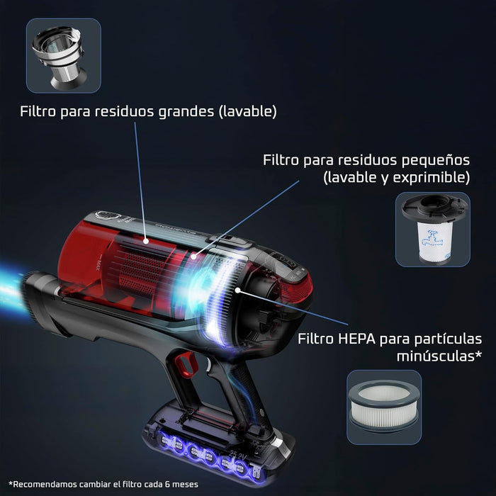 Rowenta Aspiradora X-Force Flex 12.60 inalámbrica para Auto y Pelo de Mascota, Contenedor de Polvo, tecnología Flex, detección automática de Piso, hasta 45 Min de Tiempo de Funcionamiento, RH98A2U1 GRADO B