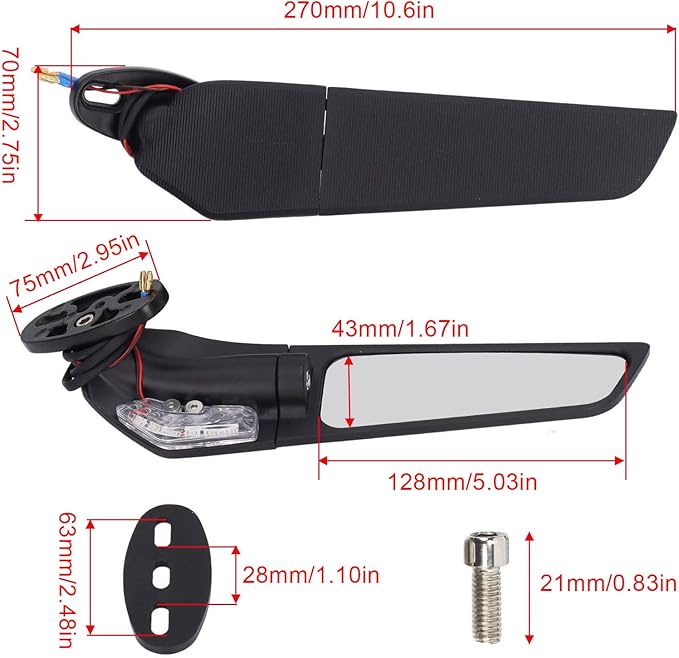 Espejo Retrovisor Lateral Giratorio Ajustable Grado B 2