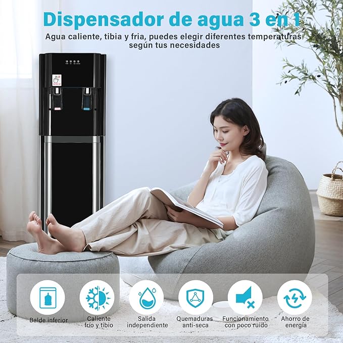 Oficina En Casa Oculto Frio Caliente Negro Despachadore Agua