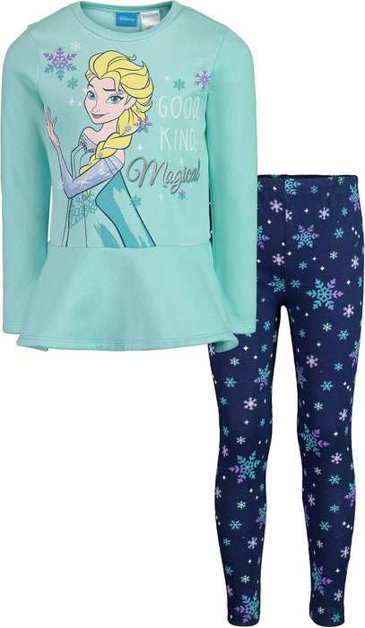 Disney Frozen Queen Elsa Princesa Anna Olaf Bebé Niñas Camiseta Gráfica de Manga Larga y Conjunto de Polainas Conjunto de Bebé TALLA 8 GRADO B
