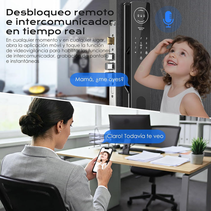 CERRADURA ELECTRONICA INTELIGENTE CON RECONOCIMIENTO FACIAL 3D
