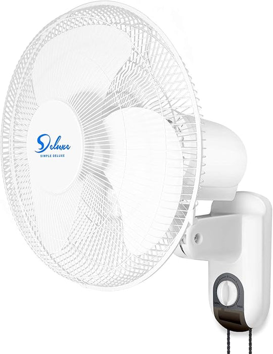 Simple Deluxe - Ventiladores Digitales de Montaje en Pared para el hogar 2 Unidades, Color Blanco GRADO B