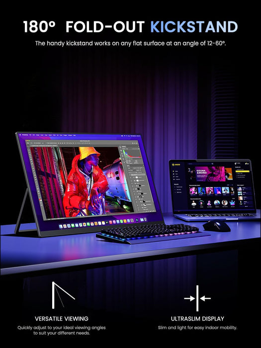 Uperfect Monitor PortÃ¡til 24.5 2k 165hz Vesa Gamer Pantalla GRADO A