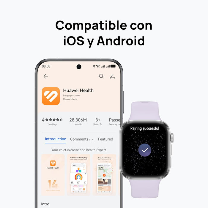 Smartwatch Huawei Watch Fit 4 1.82 Fluoroelastómero Morado GRADO A