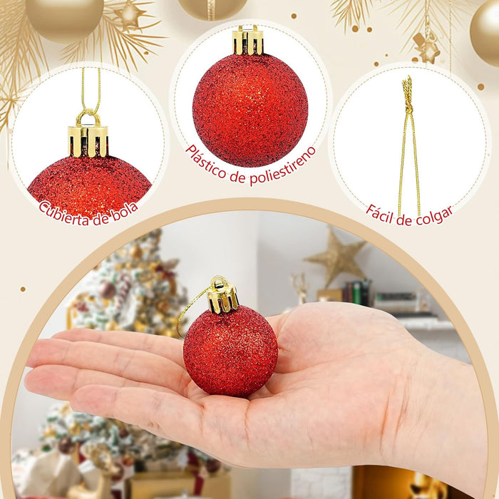 36PZAS ESFERAS NAVIDEÑAS DE 4 CM