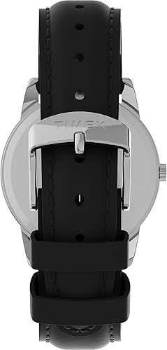 RELOJ TIMEX EASY READER TW2W543006P HOMBRE CAJA 35MM PIEL RESISTENTE AGUA 30M FECHA LUZ INDIGLO CUARZO MINERAL CLASICO ELEGANTE MODA NEGRO PLATEADO BLANCO GRADO A