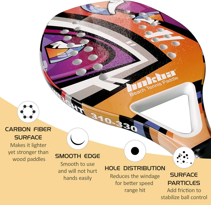 RAQUETA DE TENIS DE PLAYA CON AGARRE ERGONOMICO 6 PIEZAS GRADO B