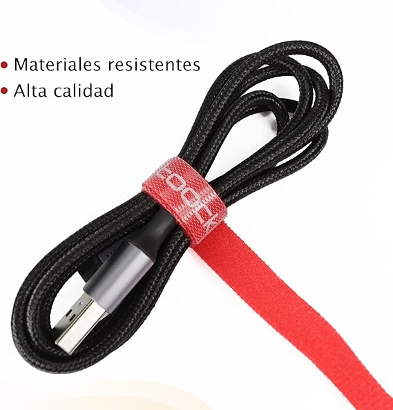 ORGANIZADOR DE CABLES DE VELCRO DOBLE CARA RECORTABLE 2 GRADO A