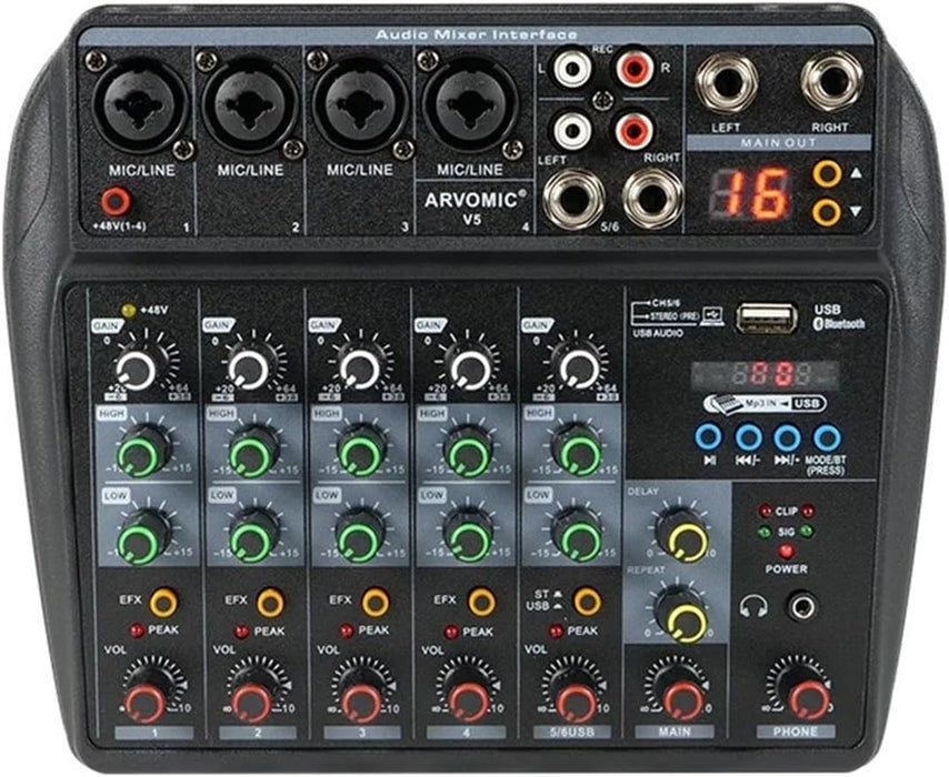 Mezclador DJ, mezclador de audio de 6 canales (V5) GRADO B