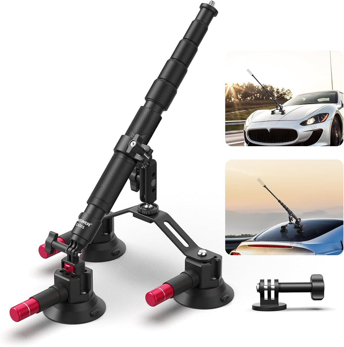 SELFIE STICK GOPRO DJI INSTA360 CON VENTOSA PARA COCHE AUTO GRADO B