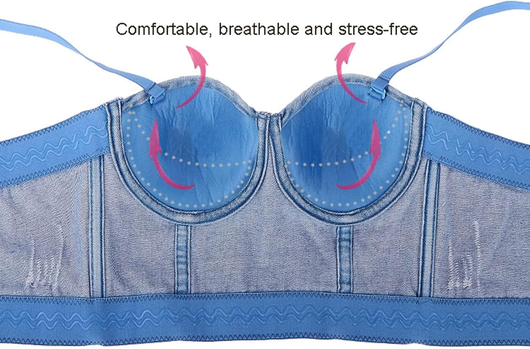 TOP DE MEZCLILLA CON BRILLOS TALLA M